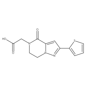 2-(4-Oxo-2-(thiophen-2-yl)-6,7-dihydropyrazolo[1,5-a]pyrazin-5(4H)-yl)acetic acid Structure