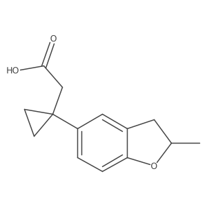 2-[1-(2-Methyl-2,3-dihydro-1-benzofuran-5-yl)cyclopropyl]acetic acid结构式