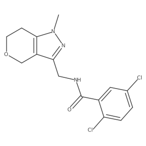 2,5-dichloro-N-((1-methyl-1,4,6,7-tetrahydropyrano[4,3-c]pyrazol-3-yl)methyl)benzamide Structure
