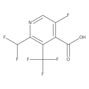 2-(Difluoromethyl)-5-fluoro-3-(trifluoromethyl)pyridine-4-carboxylic acid结构式