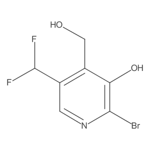 2-Bromo-5-(difluoromethyl)-4-(hydroxymethyl)pyridin-3-ol结构式
