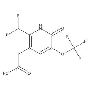2-(Difluoromethyl)-6-hydroxy-5-(trifluoromethoxy)pyridine-3-acetic acid Structure