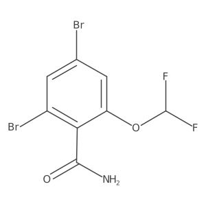 2,4-Dibromo-6-(difluoromethoxy)benzamide结构式
