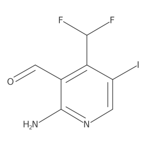 2-Amino-4-(difluoromethyl)-5-iodonicotinaldehyde结构式