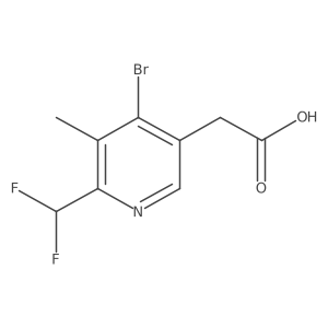 4-Bromo-2-(difluoromethyl)-3-methylpyridine-5-acetic acid Structure