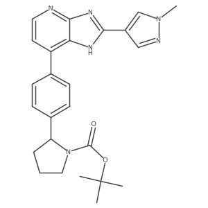 2-{4-[2-(1-Methyl-1H-pyrazol-4-yl)-3H-imidazo[4,5-b]pyridin-7-yl]-phenyl}-pyrrolidine-1-carboxylic acid tert-butyl ester Structure