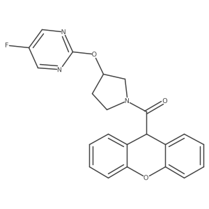 (3-((5-fluoropyrimidin-2-yl)oxy)pyrrolidin-1-yl)(9H-xanthen-9-yl)methanone结构式