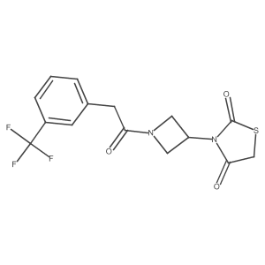 3-(1-(2-(3-(Trifluoromethyl)phenyl)acetyl)azetidin-3-yl)thiazolidine-2,4-dione结构式