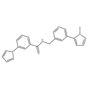 N-((5-(1-methyl-1H-pyrazol-5-yl)pyridin-3-yl)methyl)-3-(1H-pyrazol-1-yl)benzamide Structure