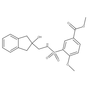 methyl 3-(N-((2-hydroxy-2,3-dihydro-1H-inden-2-yl)methyl)sulfamoyl)-4-methoxybenzoate Structure