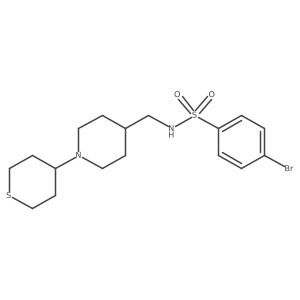 4-bromo-N-((1-(tetrahydro-2H-thiopyran-4-yl)piperidin-4-yl)methyl)benzenesulfonamide Structure