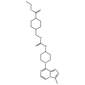 Ethyl 4-((3-(1-(3-methyl-[1,2,4]triazolo[4,3-a]pyrazin-8-yl)piperidin-4-yl)ureido)methyl)cyclohexanecarboxylate结构式