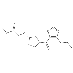 Methyl 2-((1-(4-propyl-1,2,3-thiadiazole-5-carbonyl)pyrrolidin-3-yl)thio)acetate结构式