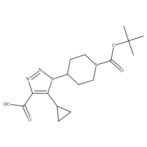 1-{1-[(tert-butoxy)carbonyl]piperidin-4-yl}-5-cyclopropyl-1H-1,2,3-triazole-4-carboxylic acid Structure