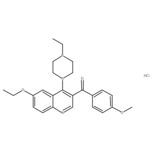 6-Ethoxy-4-(4-ethylpiperazin-1-yl)-3-(4-methoxybenzoyl)quinoline hydrochloride Structure