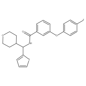 3-(4-fluorophenoxy)-N-[(oxan-4-yl)(thiophen-2-yl)methyl]benzamide结构式