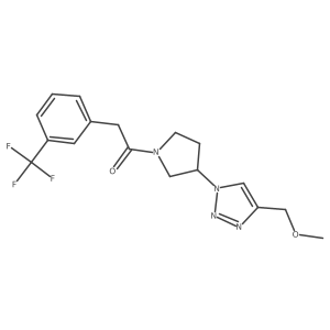 1-{3-[4-(methoxymethyl)-1H-1,2,3-triazol-1-yl]pyrrolidin-1-yl}-2-[3-(trifluoromethyl)phenyl]ethan-1-one结构式