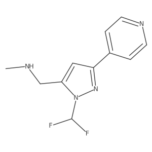 1-(1-(difluoromethyl)-3-(pyridin-4-yl)-1H-pyrazol-5-yl)-N-methylmethanamine Structure