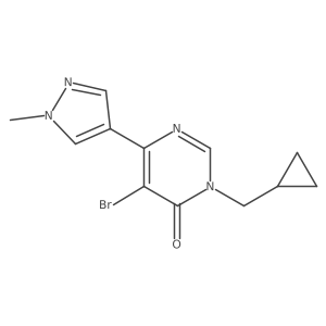 5-bromo-3-(cyclopropylmethyl)-6-(1-methyl-1H-pyrazol-4-yl)-3,4-dihydropyrimidin-4-one结构式