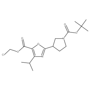 Chloromethyl 2-{1-[(tert-butoxy)carbonyl]pyrrolidin-3-yl}-4-(propan-2-yl)-1,3-oxazole-5-carboxylate结构式