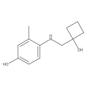 4-{[(1-Hydroxycyclobutyl)methyl]amino}-3-methylphenol结构式