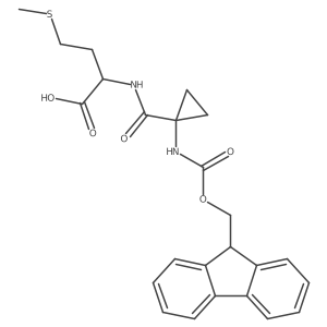(2R)-2-{[1-({[(9H-fluoren-9-yl)methoxy]carbonyl}amino)cyclopropyl]formamido}-4-(methylsulfanyl)butanoic acid结构式