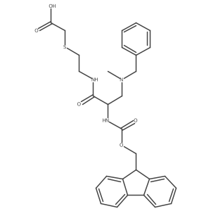 2-[(2-{3-[benzyl(methyl)amino]-2-({[(9H-fluoren-9-yl)methoxy]carbonyl}amino)propanamido}ethyl)sulfanyl]acetic acid结构式