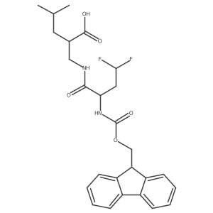 2-{[2-({[(9H-fluoren-9-yl)methoxy]carbonyl}amino)-4,4-difluorobutanamido]methyl}-4-methylpentanoic acid Structure