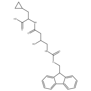 3-cyclopropyl-2-[4-({[(9H-fluoren-9-yl)methoxy]carbonyl}amino)-3-hydroxybutanamido]propanoic acid结构式