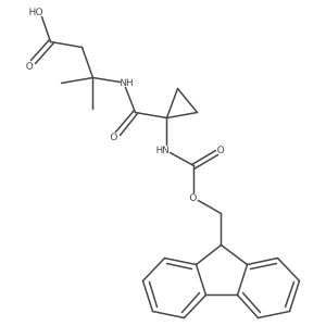 3-{[1-({[(9H-fluoren-9-yl)methoxy]carbonyl}amino)cyclopropyl]formamido}-3-methylbutanoic acid Structure