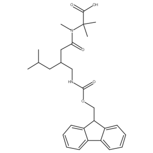 2-{3-[({[(9H-fluoren-9-yl)methoxy]carbonyl}amino)methyl]-N,5-dimethylhexanamido}-2-methylpropanoic acid Structure