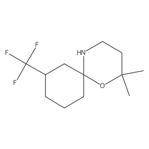 2,2-Dimethyl-8-(trifluoromethyl)-1-oxa-5-azaspiro[5.5]undecane结构式
