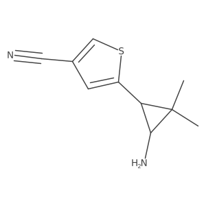 rac-5-[(1R,3S)-3-amino-2,2-dimethylcyclopropyl]thiophene-3-carbonitrile结构式