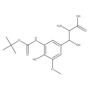 2-Amino-3-(3-{[(tert-butoxy)carbonyl]amino}-4-hydroxy-5-methoxyphenyl)-3-hydroxypropanoic acid结构式