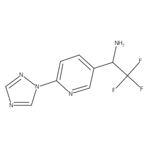 2,2,2-trifluoro-1-[6-(1H-1,2,4-triazol-1-yl)pyridin-3-yl]ethan-1-amine结构式