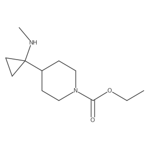Ethyl 4-[1-(methylamino)cyclopropyl]piperidine-1-carboxylate结构式