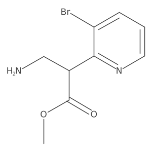 Methyl 3-amino-2-(3-bromopyridin-2-yl)propanoate结构式