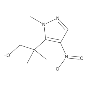 2-methyl-2-(1-methyl-4-nitro-1H-pyrazol-5-yl)propan-1-ol结构式