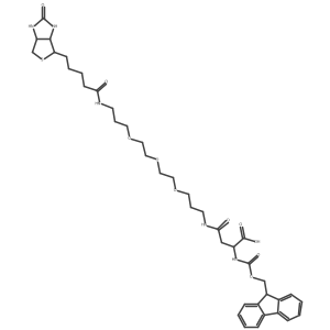 Fmoc-Asp(biotinyl-PEG)-OH结构式