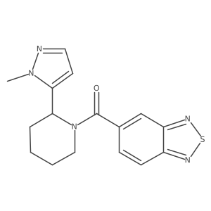 5-[2-(1-methyl-1H-pyrazol-5-yl)piperidine-1-carbonyl]-2,1,3-benzothiadiazole结构式