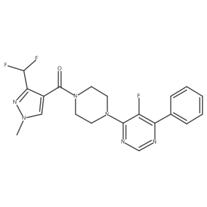 4-{4-[3-(difluoromethyl)-1-methyl-1H-pyrazole-4-carbonyl]piperazin-1-yl}-5-fluoro-6-phenylpyrimidine Structure