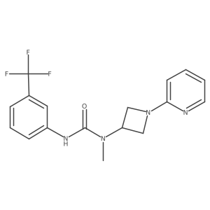 3-Methyl-3-[1-(pyridin-2-yl)azetidin-3-yl]-1-[3-(trifluoromethyl)phenyl]urea结构式