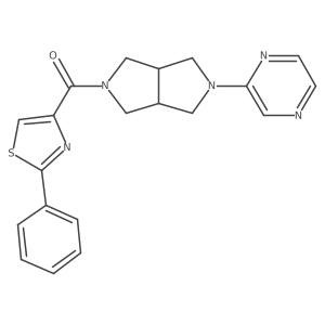 2-[5-(2-Phenyl-1,3-thiazole-4-carbonyl)-octahydropyrrolo[3,4-c]pyrrol-2-yl]pyrazine结构式