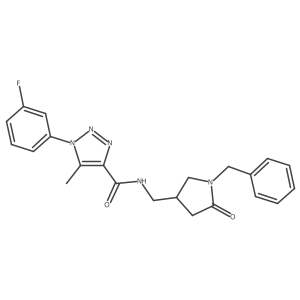 N-[(1-benzyl-5-oxopyrrolidin-3-yl)methyl]-1-(3-fluorophenyl)-5-methyl-1H-1,2,3-triazole-4-carboxamide结构式