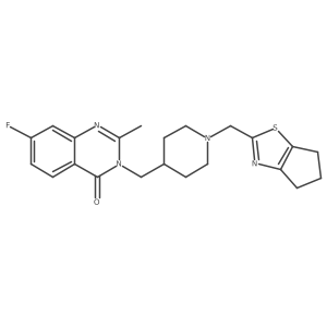 3-{[1-({4H,5H,6H-cyclopenta[d][1,3]thiazol-2-yl}methyl)piperidin-4-yl]methyl}-7-fluoro-2-methyl-3,4-dihydroquinazolin-4-one Structure
