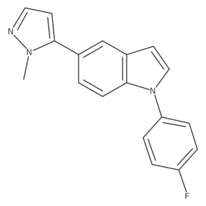 1-(4-fluorophenyl)-5-(1-methylpyrazol-5-yl)-1H-indole结构式