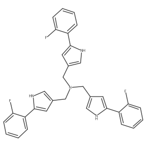 Tris((5-(2-fluorophenyl)-1H-pyrrol-3-yl)methyl)amine Structure