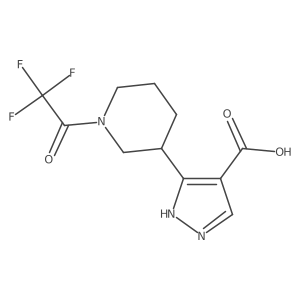 3-[1-(2,2,2-trifluoroacetyl)piperidin-3-yl]-1H-pyrazole-4-carboxylic acid结构式