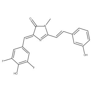CN1C(=O)C(=Cc2cc(F)c(O)c(F)c2)N=C1C=Cc1cccc(O)c1结构式