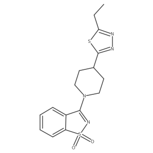 3-[4-(5-Ethyl-1,3,4-thiadiazol-2-yl)piperidin-1-yl]-1,2-benzothiazole 1,1-dioxide Structure